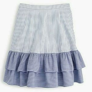 J. Crew striped ruffled mini skirt